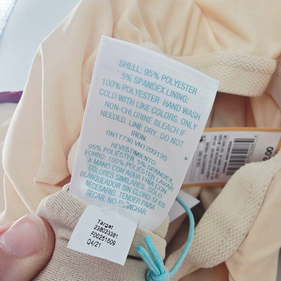 Kona Sol Textured Burgundy Bow One-Piece Swimsuit L New - Picture 6 of 7